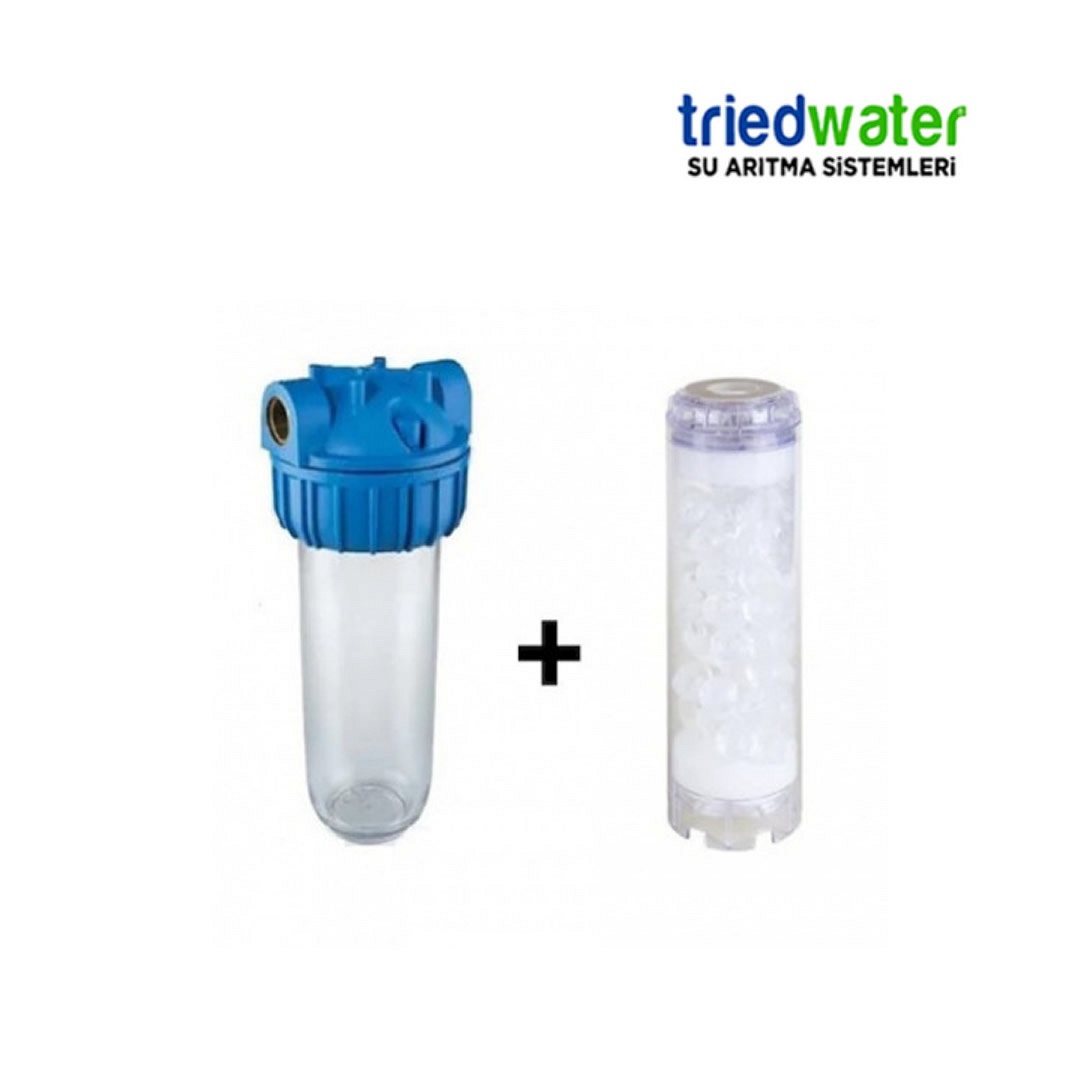 MANYETİK KİREÇ ÖNLEYİCİ TEKLİ BİNA GİRİŞ FİLTRESİ SİLİFOZ TOPLAR DAHİL